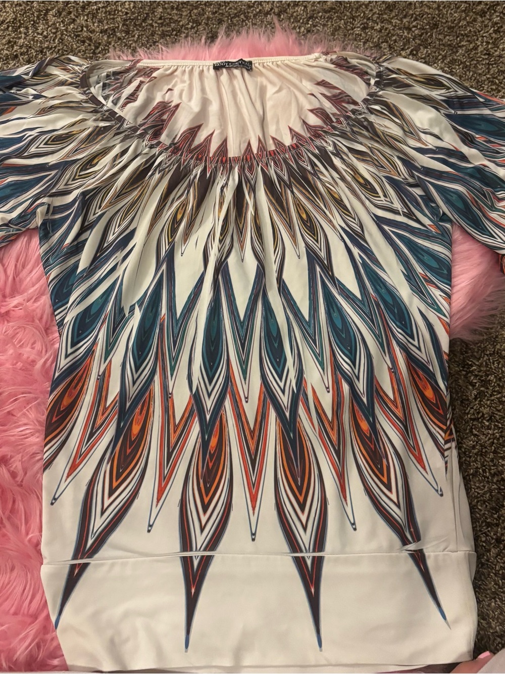 Body Central Abstract Geometric Print Tunic Top Size Medium Flowy Boho